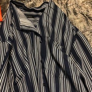 Blue and white button down